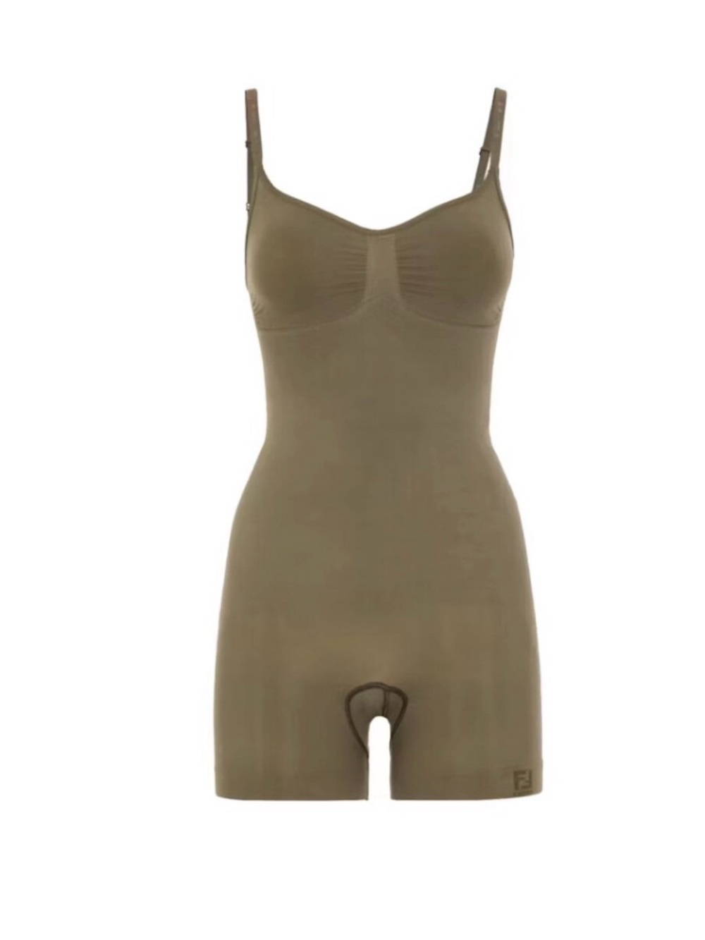 Fendi x Skims Olive Green sculpting mid thigh Bodysuit